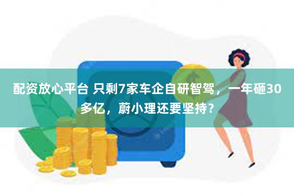 配资放心平台 只剩7家车企自研智驾，一年砸30多亿，蔚小理还要坚持？
