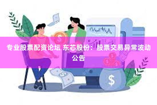 专业股票配资论坛 东芯股份：股票交易异常波动公告